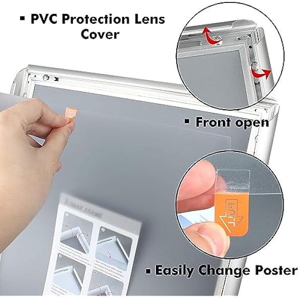 Menu Display Notice Stand,A3 Poster Stand Vloerstaande Sign Holder Snap Frame Verstelbare Aluminium Sign Stand, voor Bruiloft/Business Activiteiten Display A3 zilver