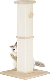 Advwin Cat Scratching Post 84cm, Cat Tree Scratcher Posts Indoor, Kittens Play House Towers Furniture Wood, with Hanging T...