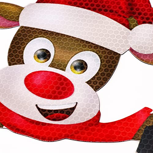 Image of 44 Pieces Christmas Car Refrigerator Decorations - Reflective Bulb Light Santa Reindeer Tree Snowman Magnet Accessories Set Xmas Holiday Cute Decor