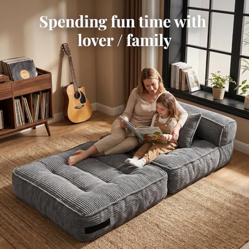 ORWIPO Folding Convertible Sleeper Chair Sofa Bed w/ Pillow (Various Colors) - image 6