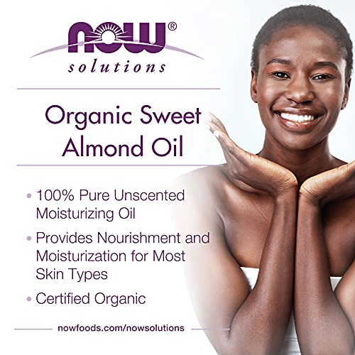 Now Solutions, Organic Sweet Almond Oil, 100% Pure Moisturizing Oil, Promotes Healthy-Looking Skin, Unscented Oil, 8-Ounce #TOP3