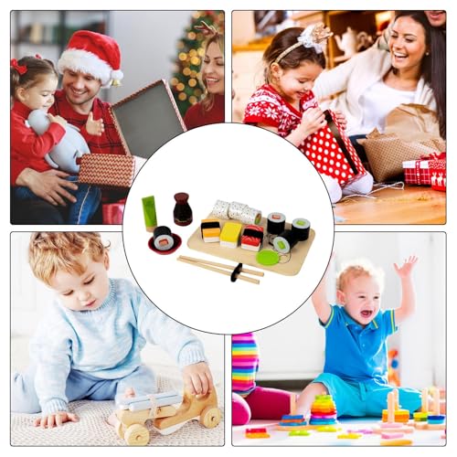 Jeu de sushis et ensemble de cuisine de jouets en bois pour enfant - 4