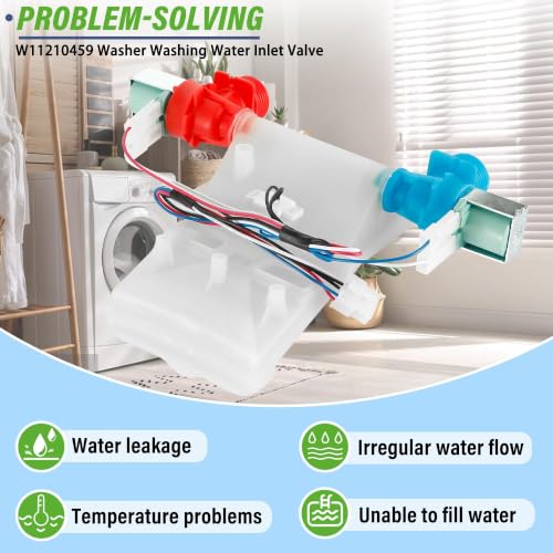 Semzohc W11210459 W10869799 WTW5000DW1 WTW4816FW2 Washer Water Inlet Valve Fit for Whirl-pool May-tag Ken-more ama-na, cro-sley Replaces AP6329217, W10701459, W10838319, W11025984, W11038711 by Semzohc - Used condition - Image 2