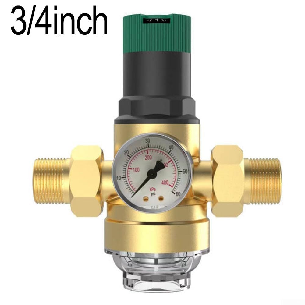 Valvola di riduzione della pressione in ottone Honeywell DN20 con manometro e filtro per approvvigionamento idrico (3/4 pollici)