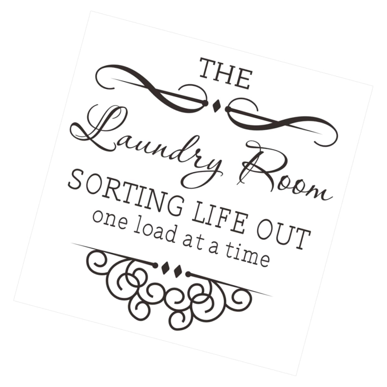 Gadpiparty Laundry Room Wall Stickers 42x42cm Waterproof Black Vinyl Decal Signs for Utility Room, Removable Repositionable Home Decor Art Quotes for Smooth Surfaces