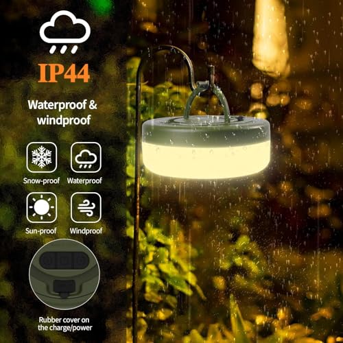 Image of Camping String Lights, Retractable 32.8ft RGB String Lights with 13 Lighting Modes, 4000mAh Hanging Waterproof Portable LED Fairy Lights for Tent Patio Awning Garden RV Decoration