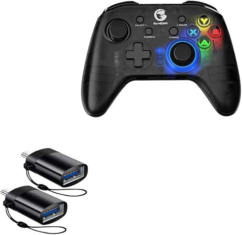 Miniatura 1 de BoxWave Cable Compatible with GameSir T4 Pro - USB-C to A PortChanger (2-Pack), USB Type-C OTG USB Portable Keychain - Slate Black