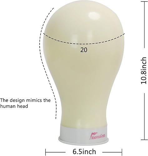 Miniatura 2 de Cabeza de peluca lavable con soporte, cabeza de maniquí de 20 pulgadas para pelucas, tinte de cabello fácil de lavar, cabello roto, abrazadera de