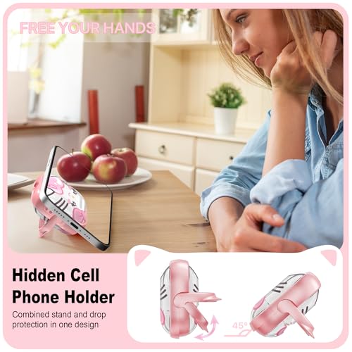 RFUNGUANGO is Compatible with AirPods Pro 3 Protective case Pink + Cute — view 2