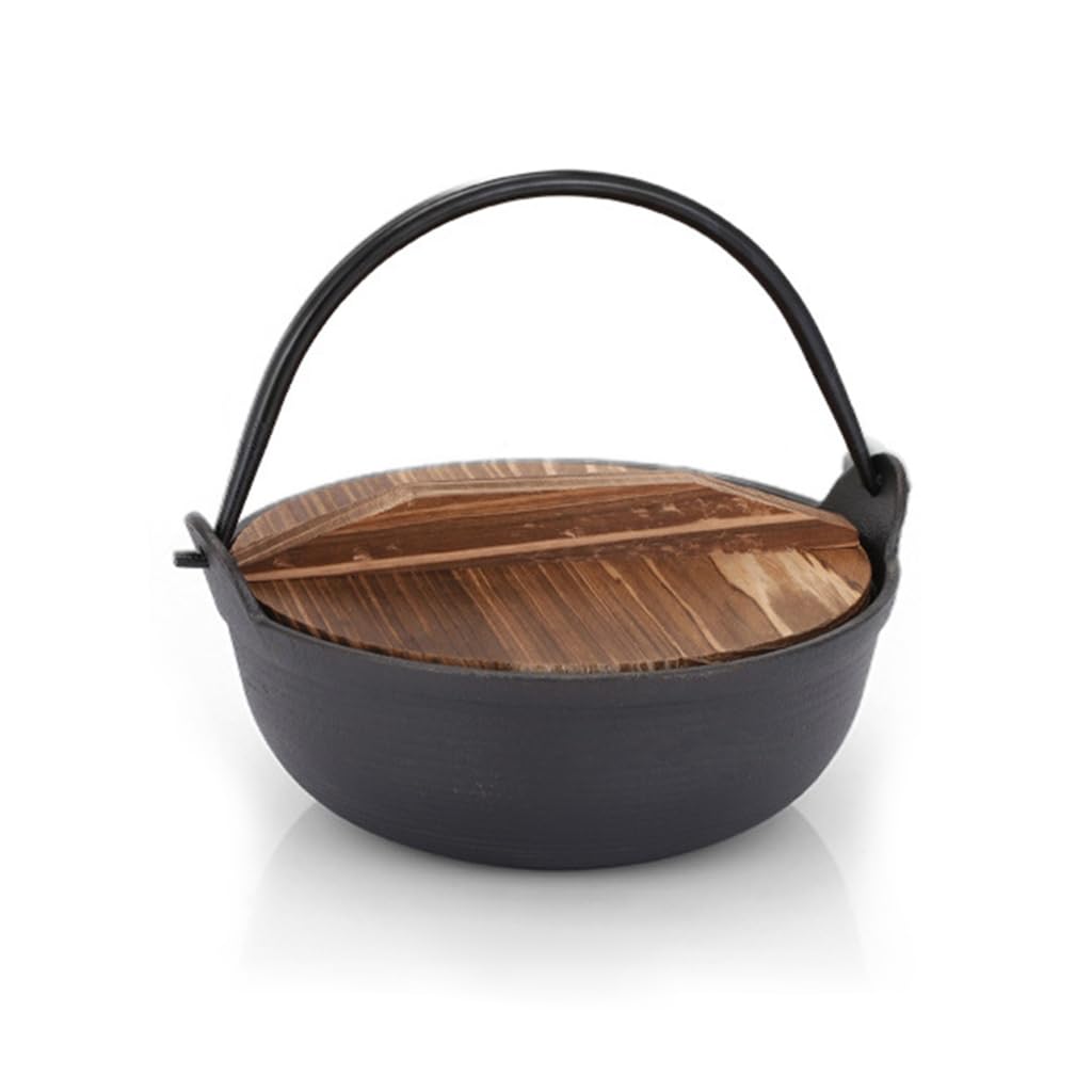 Pot de cuisson de camping en fonte suspendu pour vos soupes au feu de bois
