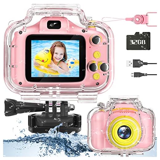 Miiulodi Kids Camera - Kids Waterproof Camera Children Digital Camera Underwater Video Camera, Toddler Camera for 3-12 Years Old Girls Birthday Toys Kid Camera
