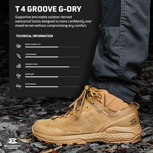 GARMONT TACTICAL T4 Groove G-DRY Military and Law Enforcement Tactical Mid Boots for Men and Women, Waterproof, Suede Leather, Cushioned, Hiking Shoes2