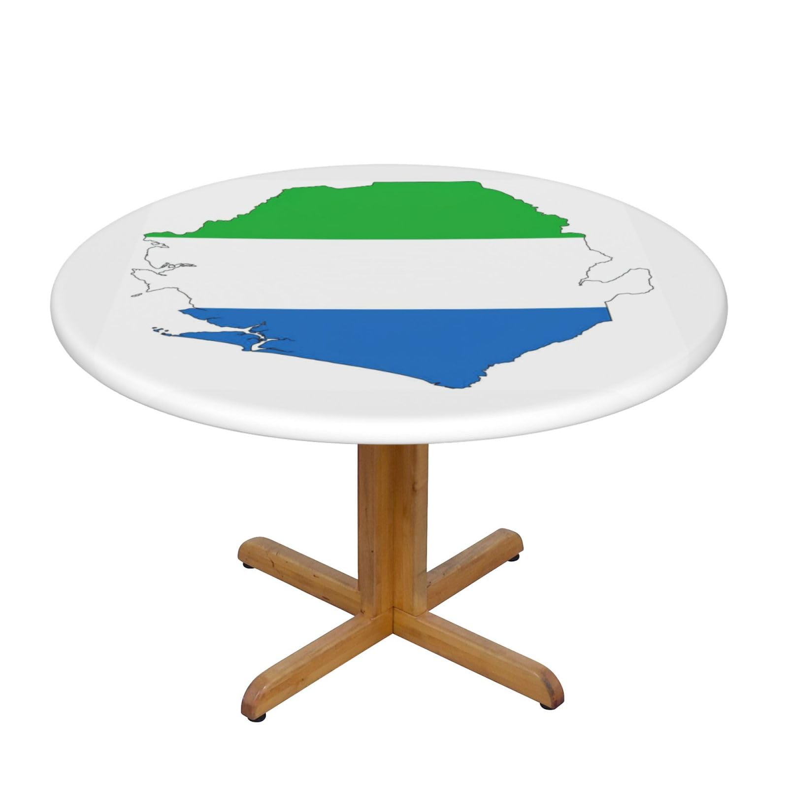 Sierra Leone Flag Map Print Oxford Wipeable Tablecloth Oil-Resistant Outdoor Table Cover Reusable Birthday Table Protector