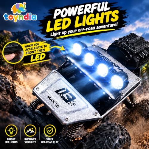Image of Rechargeable Remote Control Monster Truck RC Car for Kids, Big 2WD Off-Road Rock Crawler with Water Mist Spray,Climbing Car with Shockers,Racing Toy for Boys & Girls 5+ Years, Assorted colours
