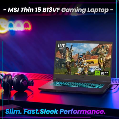 Image of MSI Ultra Thin 15 VR-Ready Gaming Laptop, 15.6 inch FHD 144Hz, Intel i5-13420H(Beats Ryzen 7 7435HS), NVIDIA GeForce RTX 4060, 32GB RAM, 4TB SSD, Backlit KB, Wi-Fi 6, Bundle with PCO Notebook Fold Cooler