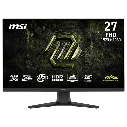 MSI MAG 272F X24 Gaming Monitor 27 inch FHD - Rapid IPS-paneel 1920 x 1080, 240 Hz/0,5 ms, HDR Ready, Eye Care, AI Vision HDMI 2.0b, P 1.2a, randloos design, VESA, zwart