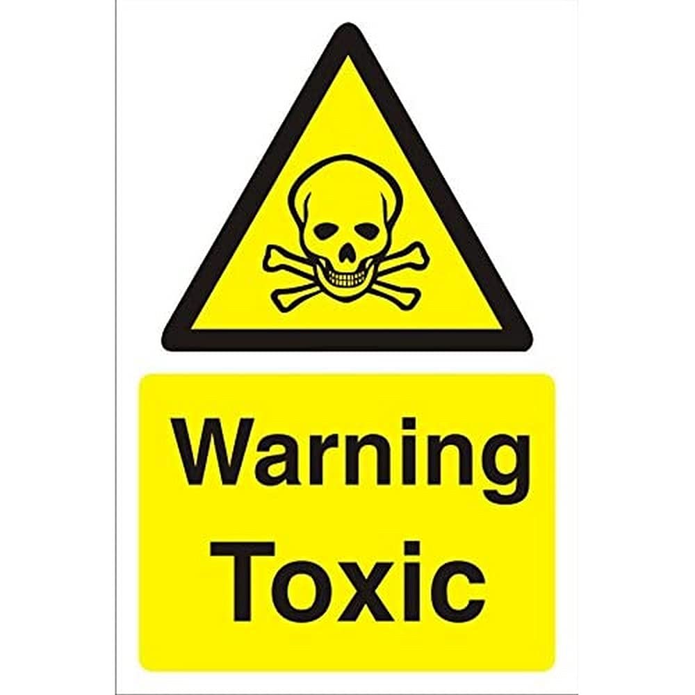 Seco Warning Toxic Sign, 200mm x 300mm - 4mm Fluted Board
