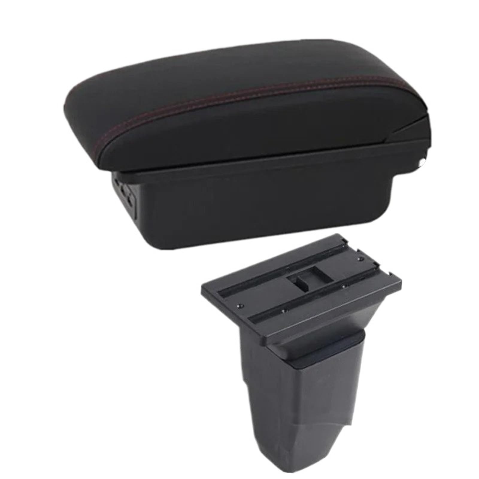 NOKRGQW Car Armrest Box For PEUGEOT For 206 Car Armrest Box Dedicated Retrofit Parts Storage With USB Interior Accessories(B1 red line 3USB)