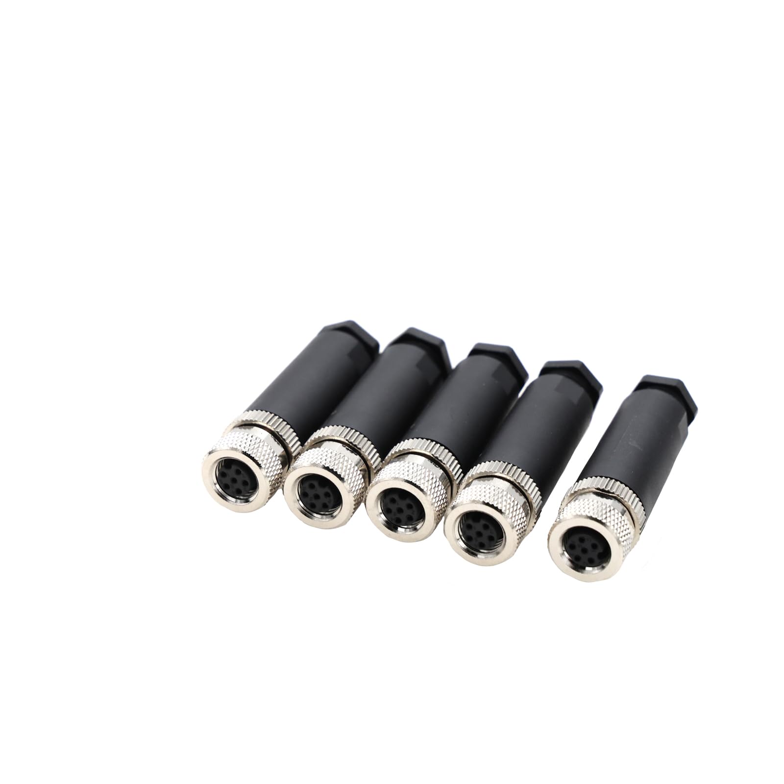 ZBLZGP M8 Waterproof Connectors Straight Male Female Aviation Plug Socket for Proximity Switches (Straight Female 5Pack, A-Code 6 Pin)