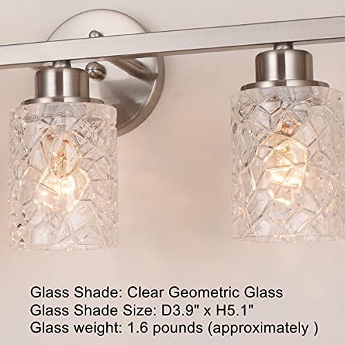 Image of ALICE HOUSE 37 inch Vanity Lights, 5 Light Wall Sconce Lighting, Brushed Nickel Bathroom Lights Over Mirror, Bathroom Lighting, ETL Listed, AL9082-W5