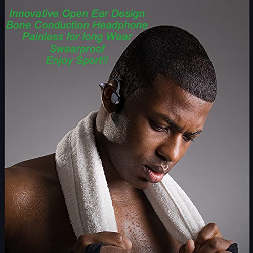 Image of AYI True Bone Conduction Headphones Open Ear Headset Able to be a MP3 Player with Micro Disk Stereo Bluetooth Earphone for Driving Bicycling Running Skiing-X9 Black
