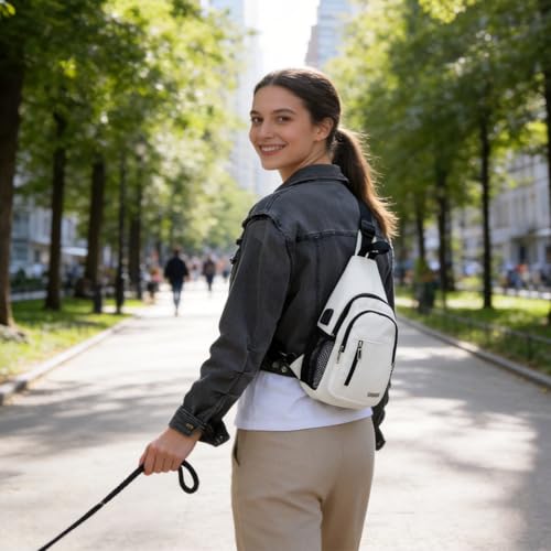 Image of JENAGREEN Waterproof Sling Backpack Crossbody Sling Bag for Women Men, Multipurpose Travel Hiking Adjustable Chest Bag Casual Daypack