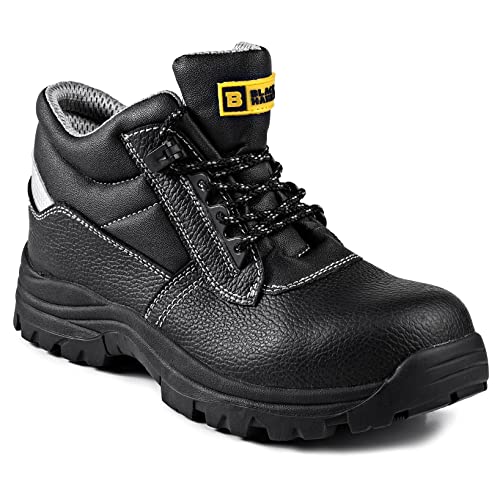 BLACK HAMMER Botas de Seguridad para Caballeros Puntera de Cuero Impermeable Kevlar...
