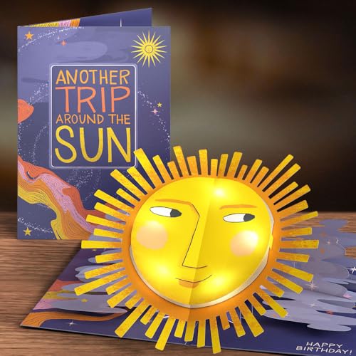 Lovepop Another Trip Around the Sun Light Up Pop Up Birthday Card - Funny 3D Cosmic Greeting Card for Him, Her, Men, Women, Kids (Birthday) 5x7 with Envelope - Thumbnail 4