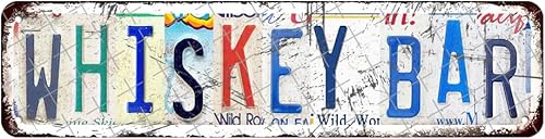 Letrero de pared de barra de whisky, cafetería, cocina, decoración de granja para el hogar, cafetería, mesa, rincón de desayuno o restaurantes, 16 x