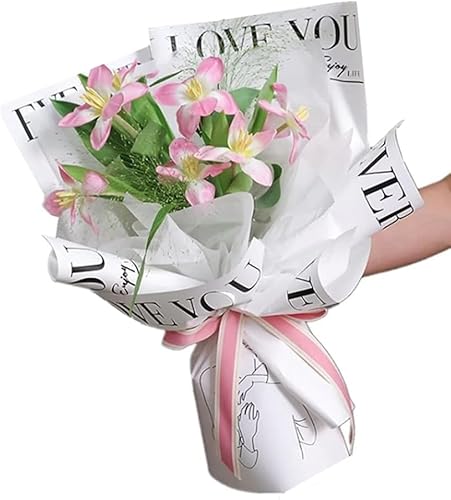 Miniatura 1 de 20 piezas de papel de regalo de flores mate ramo floral embalaje de papel impermeable suministros de envoltura de floristería manualidades embalaje