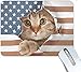 Produktbild Britisches Katzenpapier USA Flagge Mauspad Glatte Oberfläche Gaming Pad Dick Rutschfeste Gummibasis Bunte Nette Design Künstler Künstler Malerei Einzigartige Neuheit Geschenk-10x12inch