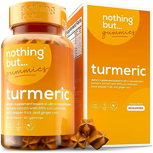𝗪𝗜𝗡𝗡𝗘𝗥 𝟮𝟬𝟮𝟯* Turmeric Gummies For Adults, Turmeric Curcumin, Black Pepper, Ginger Root - Turmeric Vitamin Supports Absorption, Joints And Immune System, Vegan, 60 Ginger Turmeric Gummies #TOP21
