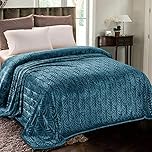 Whale Flotilla Flannel Fleece Double Size Blanket for Bed, 150x200 CM Soft Fluffy Velvet Bed Blanket with Decorative Vintage Pattern for All Season, Warm and Lightweight, Teal