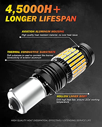 Oushi Bau15S Py21W Led Bulb, Canbus 7507 1156 1156Py Ry10W Led Bulb Super Bright Replacement For Car Back Up Reverse Light Tail Light Daytime Running Light, 6500K Xenon White (Pack Of 2) #TOP2