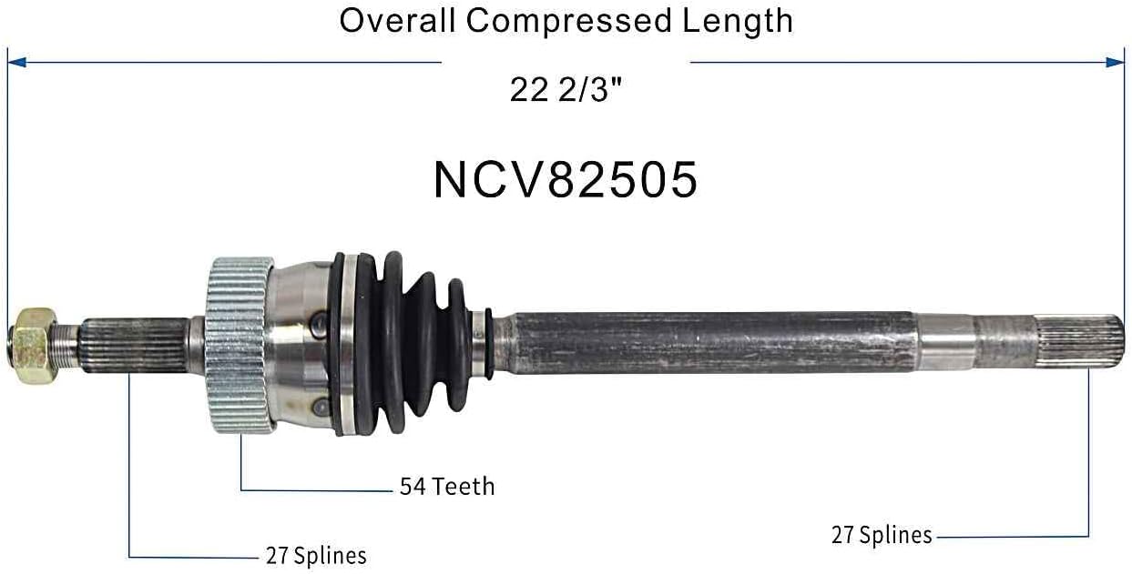 GSP NCV82505 CV Axle Shaft Assembly - Left Front (Driver Side)