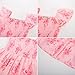 GRACE KARIN Girl's Summer Dress Flutter Sleeve Smocked Maxi Boho Dace Dress for Kids 5-6 Years,Flowers on Light Pink