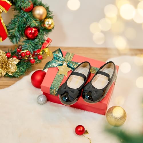 Image of PHIRAMIN Toddler Flower Girl Dress Shoes - Little Girl Ballet Flats Bow Wedding Party