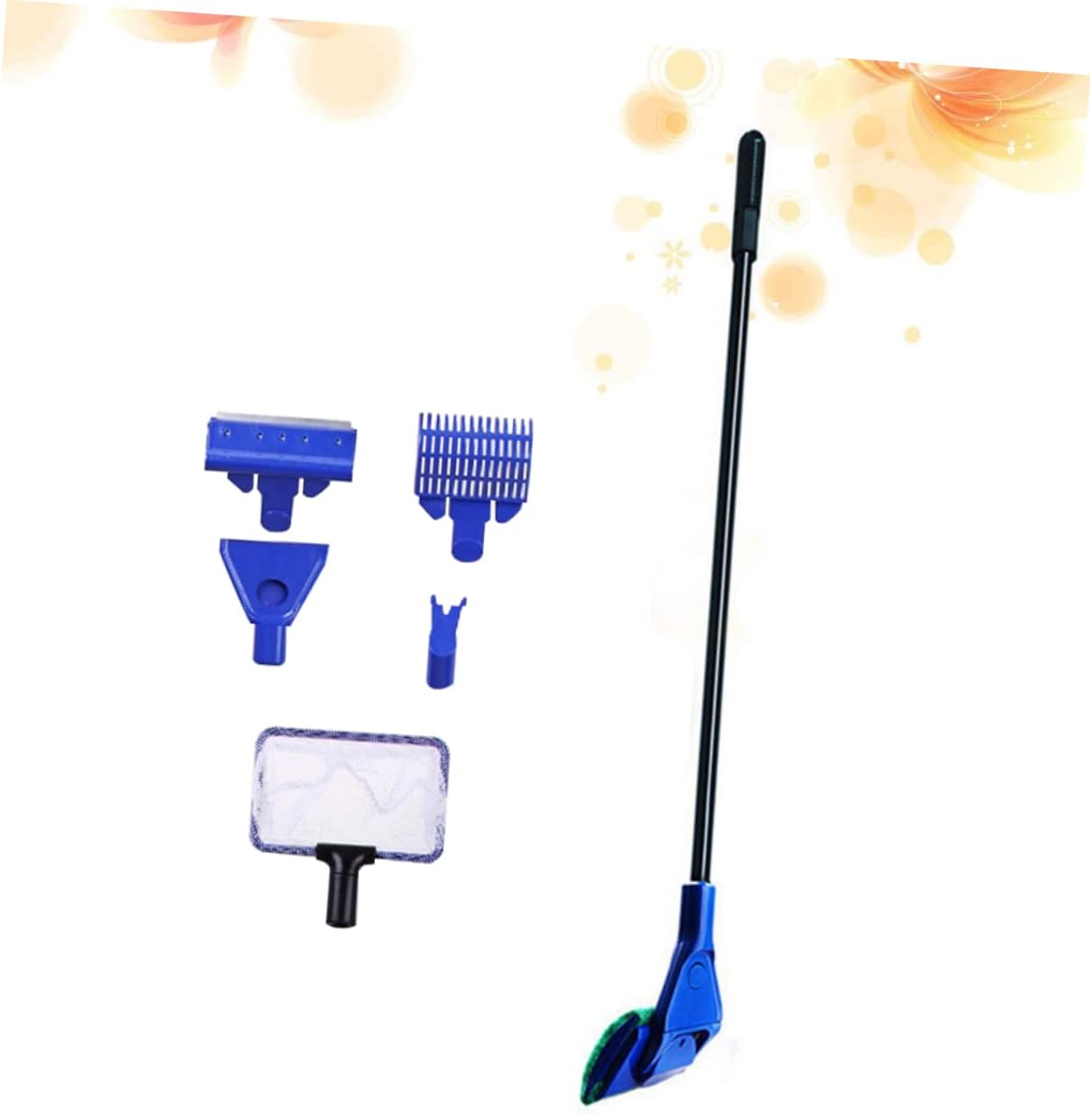 Five One Aquarium Cleaning Kit Detachable -Handled Brush Fish Tank Rake and Scraper Tools and Safe for Aquatic Environments Easy to Assemble and Disassemble