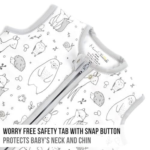 Image of Organic Cotton Baby Wearable Blanket 1.0 TOG Sleep Sack 0-6 Months 1-Pack | Breathable, Lightweight, Soft, 100% Organic Cotton, GOTS & OEKO-TEX Certified, Baby Essential by Mama Cheetah
