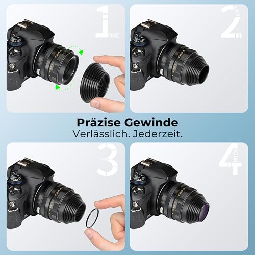 Belmalia 8 Step-DOWN-Ringe Set, Objektiv-Filter-Adapter: 82mm 77mm 72mm 67mm 62mm 58mm 55mm 52mm 49mm