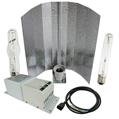 Preisvergleich Produktbild Cultivalley 600W Grow-Set - Profi Pflanzenbeleuchtung - Bausatz mit NDL Natriumhochdruck-Leuchtmittel HPS für die Blüte & Halogen-Metalldampflampe MH Wuchslicht