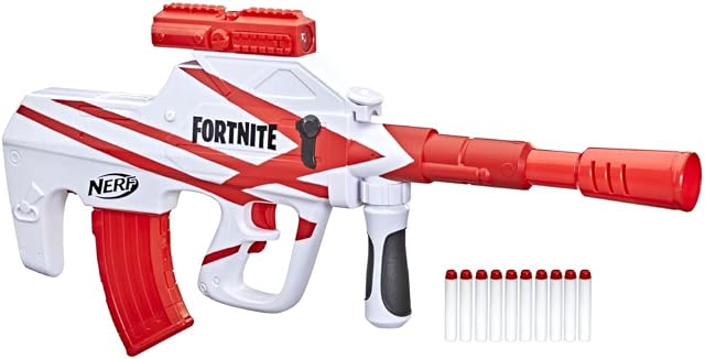 NERF Fortnite B-AR Motorized Dart Blaster, Fortnite Convergence Paint, 10-Dart Blaster, 10-Dart Magazine, 10 Darts F2344EU4 Multicolor