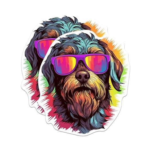 (2 Pack) Wirehaired Pointing Griffon Dog Stickers - Wirehaired Pointing Griffon with Sunglasses - Choose FromOver 100 Dog Breeds - 5 Inches On Longest Side - Premium Vinyl - Made in USA - BMCS0417