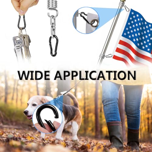 Ekunbuy Black Carabiner Clip, Heavy Duty Spring Snap Hook Quick Link for Outdoor Camping, Hiking, Fishing, Swing Set, Hammock, Keychain (3.15inches(m8)-8pcs) by Ekunbuy - Image 5