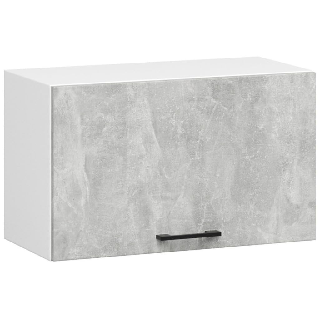 AKORD Küchenmöbel-Set OLIWIA 1.8m Modulares 180 cm 7 Türen 1 Schublade 8 Regalböden, Küche Komplett, Kitchen Cabinet Set, Küchenschränke, Standschränke, B180xH203xT46 cm, Beton & Beton