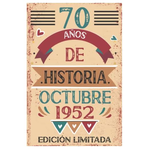 70 Años De Historia Octubre 1952: Libro de visitas, cuaderno, 110 páginas de felicitaciones, idea de regalo, regalo Para la esposa, novia, mujer, La madre