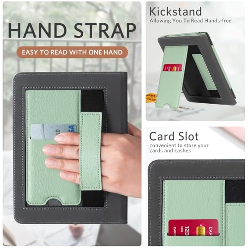 Image of CoBak Case for Ereader - Durable PU Leather Cover with Auto Sleep Wake, Card Slot, Hand Strap Feature - Fits Kindle Paperwhite 11th Generation 6.8 inch Signature Edition 2021 Released