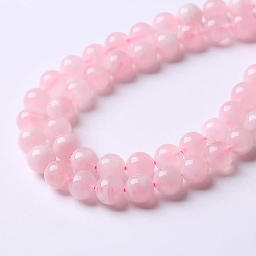 Miniatura 4 de 60 cuentas de cristal de cuarzo rosa natural Madagascar de 0.236 pulgadas A+ con energía curativa, piedras preciosas para hacer joyas, pulseras y