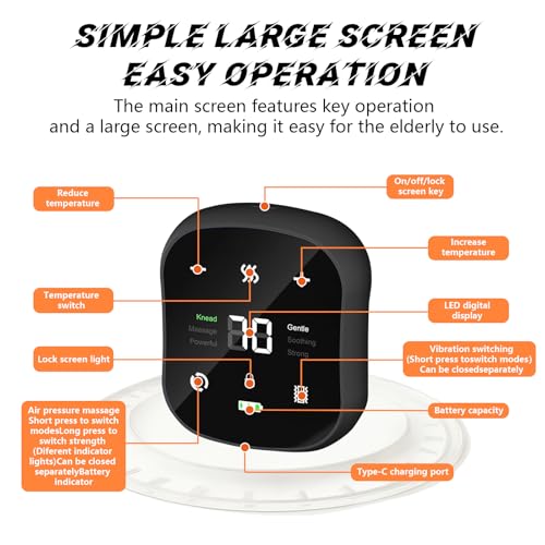 Back Massager Belt Cordless,Cordless Heating Pad for Back Pain Relief,3 Vibration Electric Massager,6 Heat,Present for Women Men Mom Dad