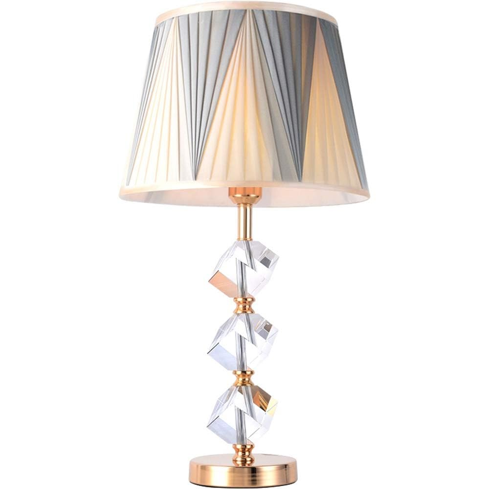 Lámpara de mesa con atenuación de cristal, lámpara de mesita de noche, lámpara de mesa de tela de arte nórdico
